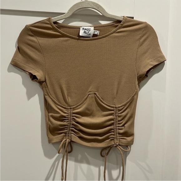 Princess Polly Tan Crop Top - Picture 1 of 4
